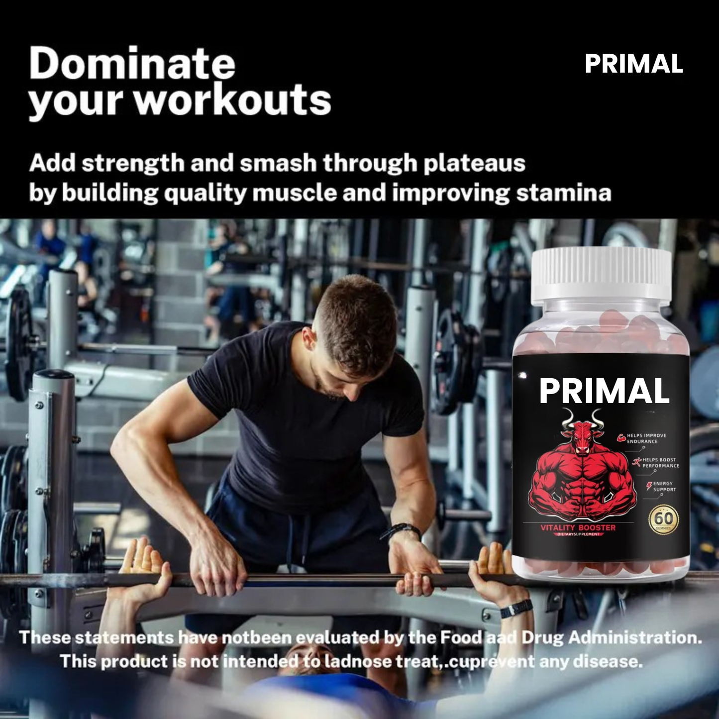 7-in-1 Nitric Oxide Booster - Maca Root & L-Arginine & Ashwagandha & Horny Goat Weed & Shilajit & Tongkat Ali & Beet Root Gummy for Blood Flow, Energy & Stamina Support | 100% Natural