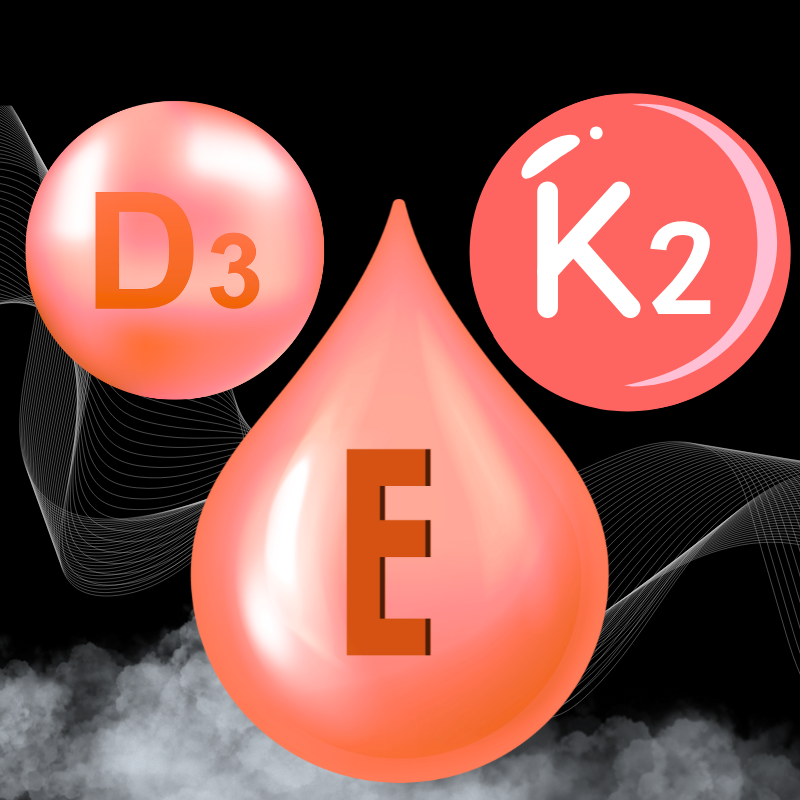 Vitamins D3, K2, E