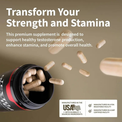 Testo Booster - Supports Men's Testosterone Production - 3rd party tested - 90 count
