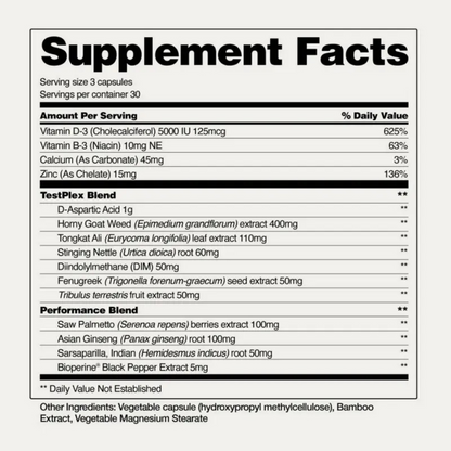Testo Booster - Supports Men's Testosterone Production - 3rd party tested - 90 count